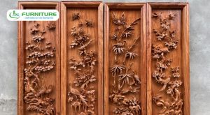 tranh tứ quý gỗ treo phòng khách